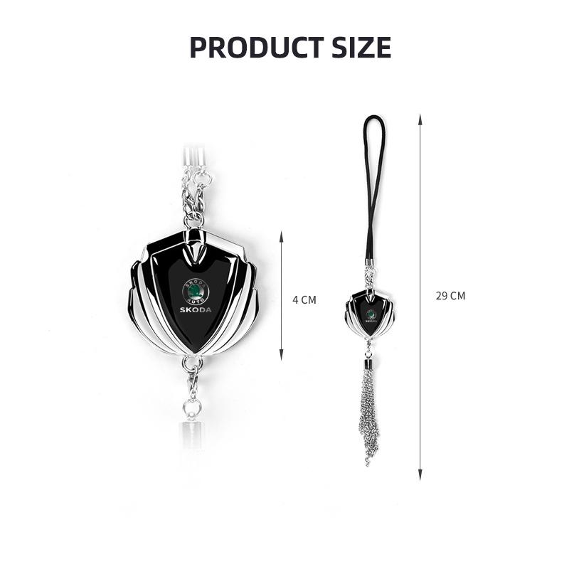 TTJJ2 Car Pendant Metal Badge Rearview Mirror Hanging Ornament Decoration For Skoda Rapid Octavia A5 S Kodiaq Fabia A7 Octavia VII