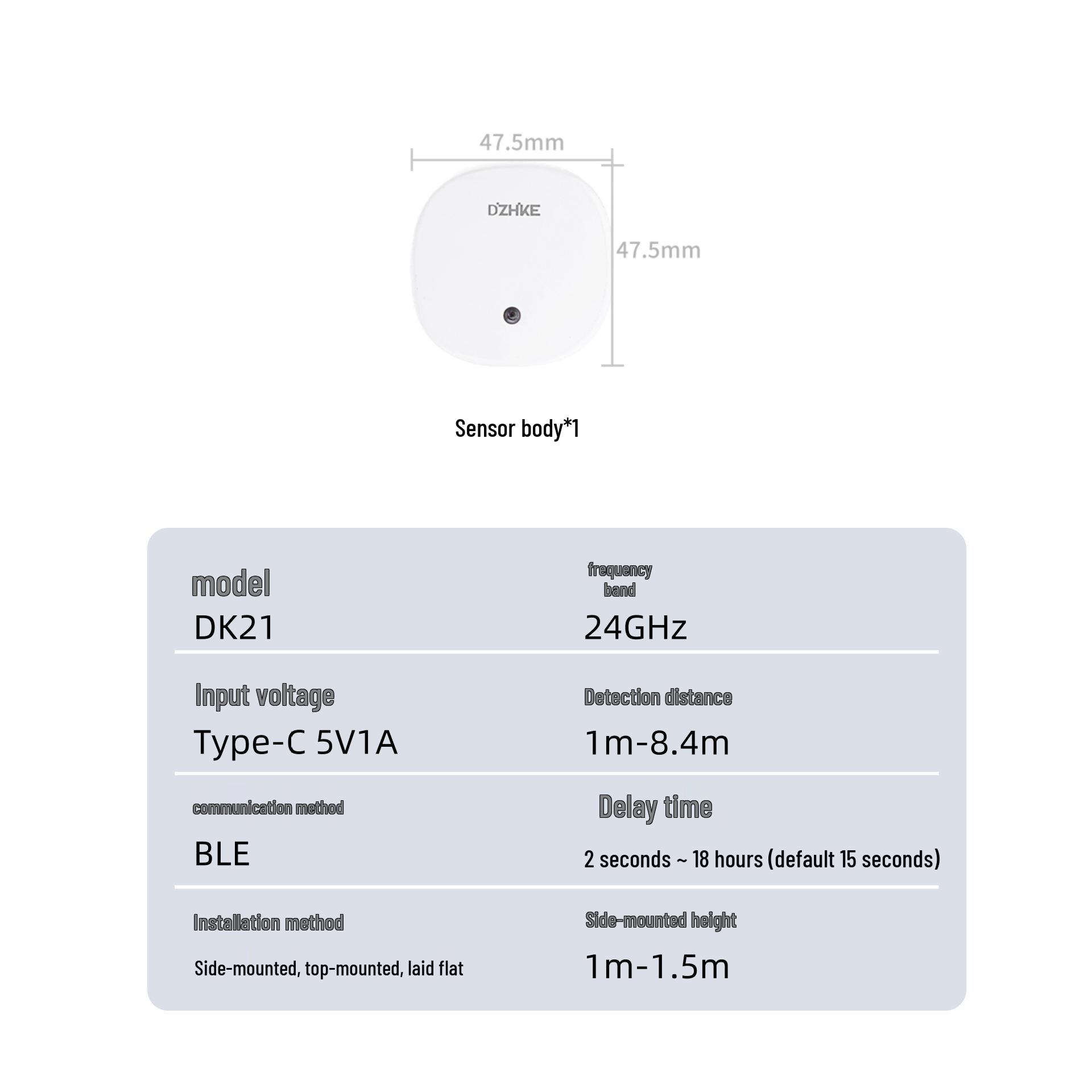 Dizhi Ke DK21 Presence Sensor: Millimeter Wave Smart Sensor with Mijia App Connectivity