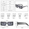 SO&EI Fashion Small Rectangle Sunglasses Women Retro Candy Color Shades UV400 Men Trending Square Red Champagne Sun Glasses
