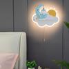Nordic Ins Creative Astronaut Moon Clouds Led Wall Lamp With Pull Switch Kids Bedroom Bedside Study Night Lights Art Home Deco