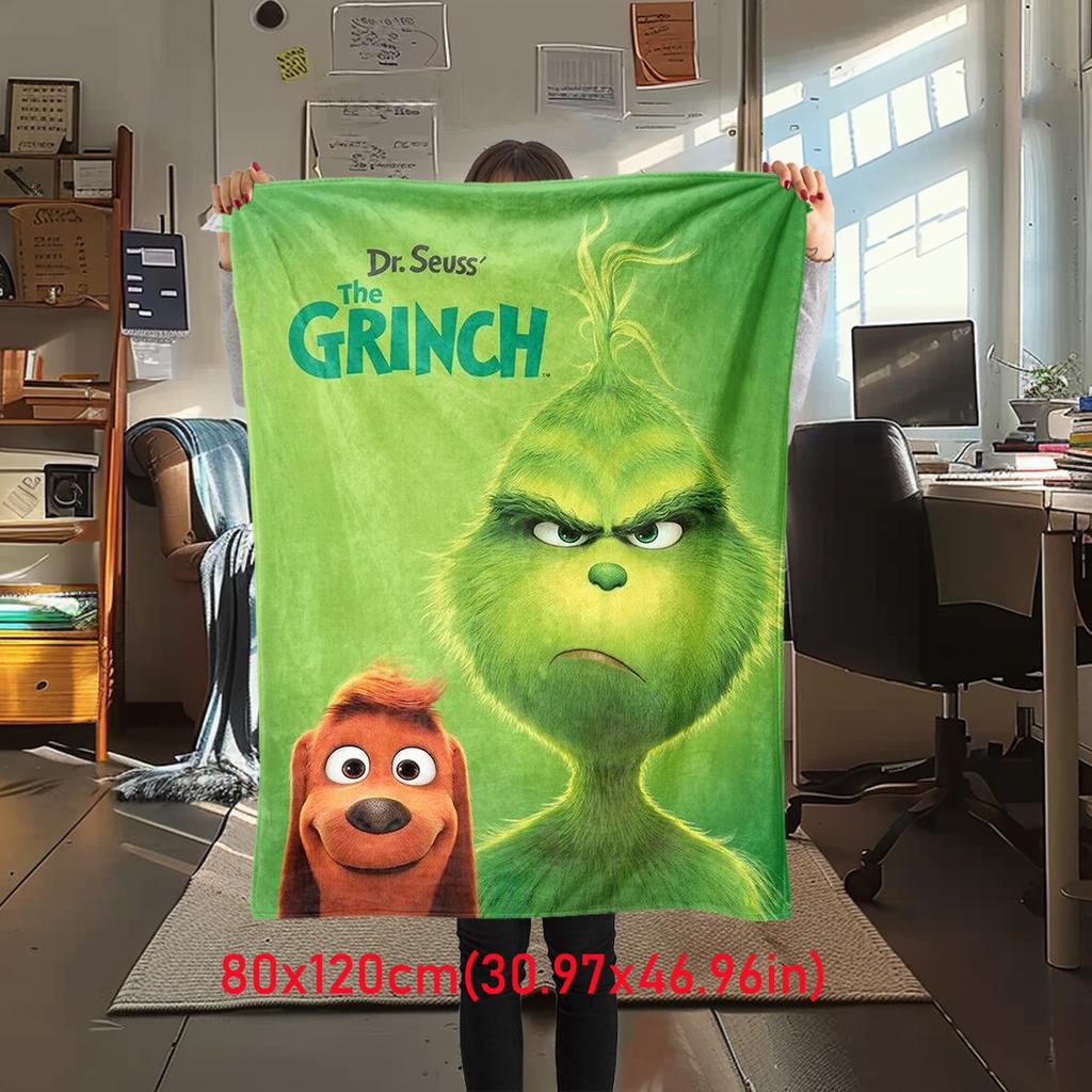 Christmas Gift Comedy Movie How the Grinch Stole Christmas blanket home warming, four season bed decoration sofa cover flannel throwing blanket K15