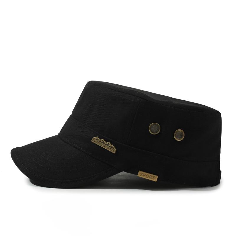 New Four Seasons Flat Top Hat Men'S Simple Cotton Peaked Hat Fashion Baseball Cap Casual Cap, Commuter Sunshade Hat