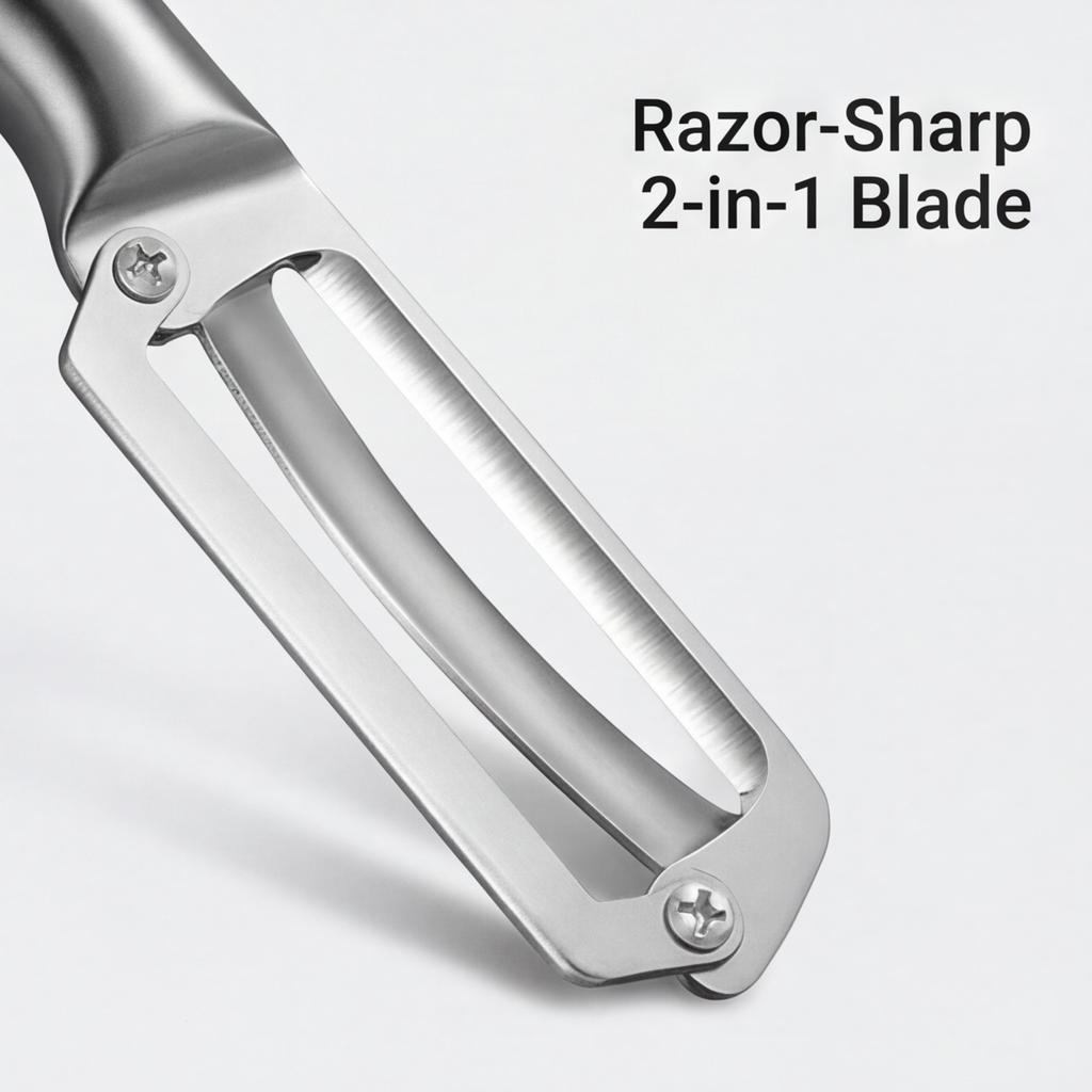Premium Stainless Steel Peeler 2-in-1 Fruit Knife for Kitchen Prep Thickened Commercial-Grade Blade Portable Vegetable Peeler Tool for Cooking Task