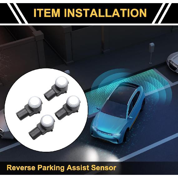 4 Pcs Bumper Backup Parking Sensor for Chevrolet Silverado for GMC Sierra 1500 2500 HD 2007-2013 Reverse Parking Assist Sensor No.15239247 Silver
