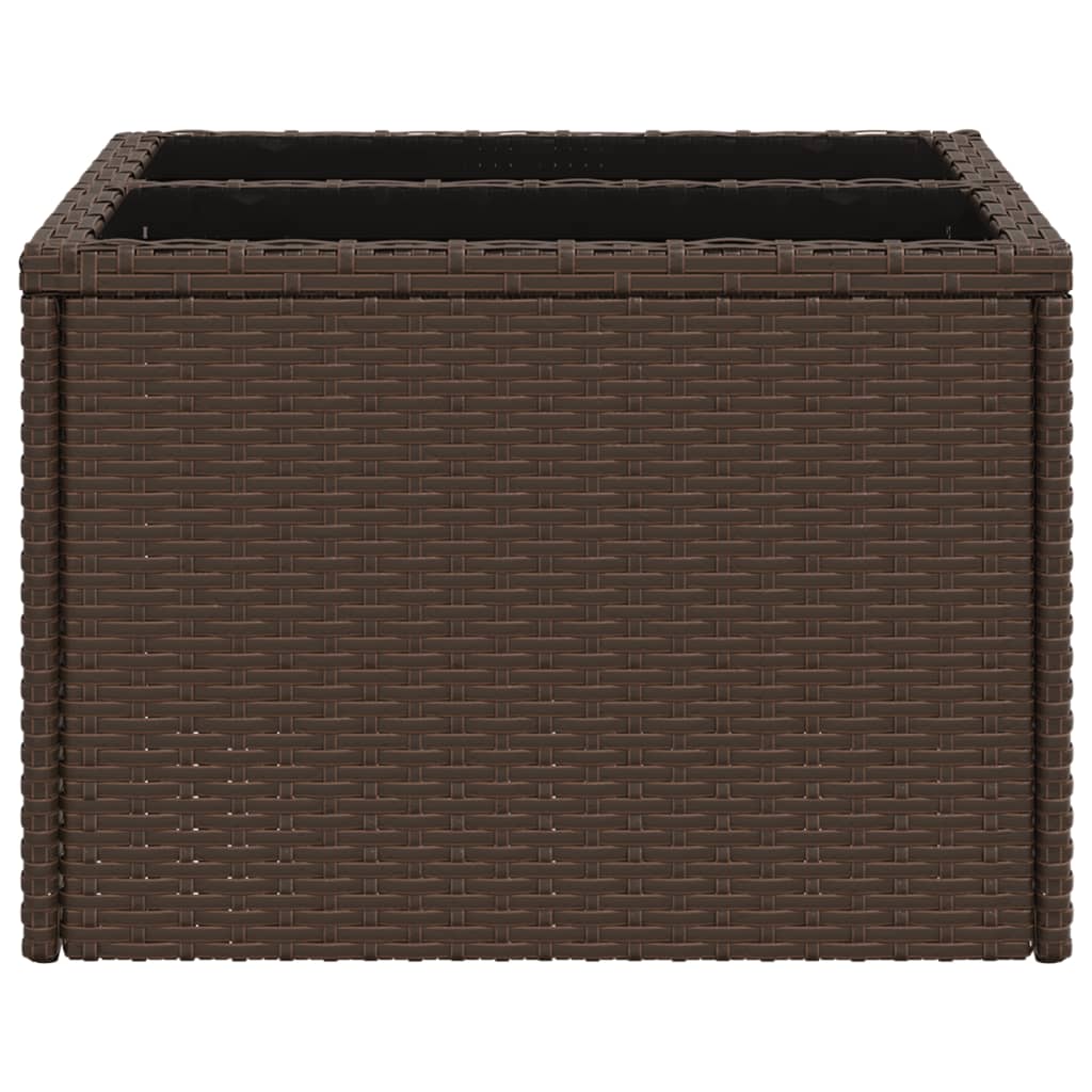 Vidaxl Tavolino da Giardino con Piano in Vetro, Marrone, 55X55X37 Cm
