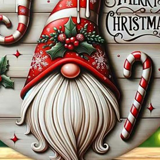 Round Christmas Wooden Wreath Sign Festive Wall Hanging Decor for Indoor Door And Holiday Home Display Crafted Sign