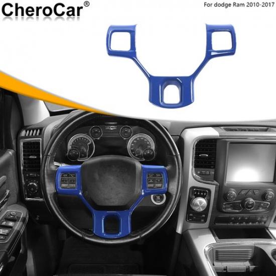 Interior Steering Wheel Trim Cover Accessories For 2011-2018 Dodge Ram 1500 Blue