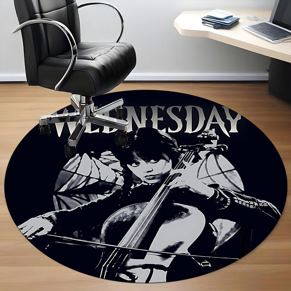 1pc Wednesday Addams Carpet, Round Non-Slip Durable Large Size Office Carpet, Suitable for Office yy250908045