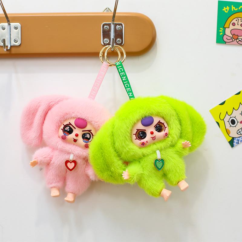 Süße Baby-Puppe Anhänger Freunde - Vinyl Schlüsselanhänger & Plüsch Rucksack Zubehör, Ein lustiges Geschenk für Mädchen ab 3 Jahren