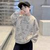 Boys All Over Print Crewneck Sweatshirt Casual Loose Long Sleeve Kids Pullover Top