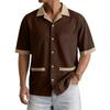 Men's Summer Casual Short Sleeve Shirt Multi Pocket Button Down Collar Lightweight Breathable Fabric Relaxed Fit