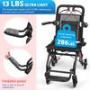 Aluminum Alloy Foldable Wheelchair with Flip-up Armrest, Portable Transport Chair, 286lbs Capacity