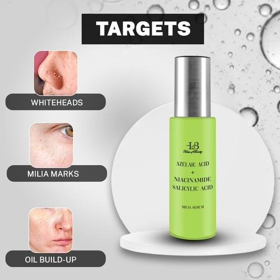 HOUSE OF BEAUTY Serum na prosaki z kwasem azelainowym, niacynamidem, kwasem salicylowym na zaskórniki zamknięte, grudki i prosaki, twarz, zdrowa skóra (15ml, Opakowanie 1 szt.)