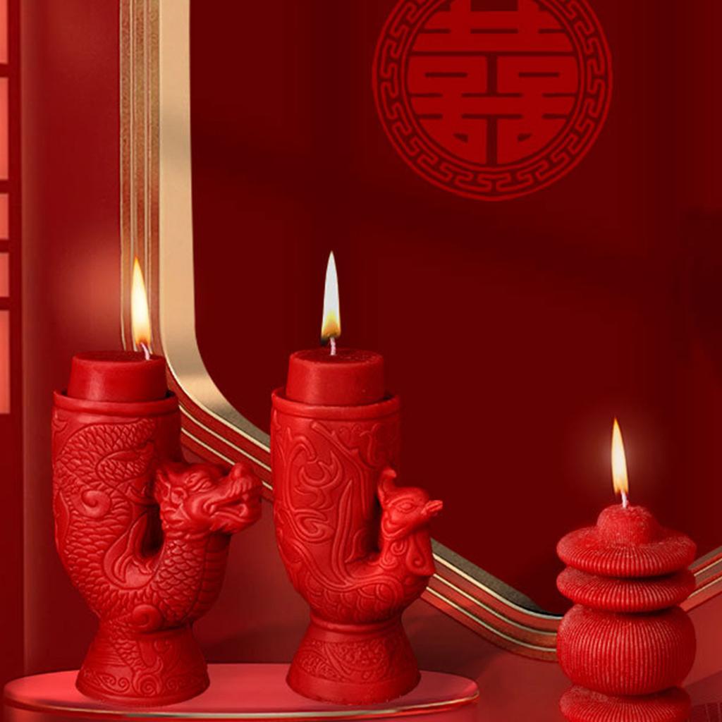 Dragon Phoenixes Fondant Cake Decoration Mould DIY Chocolate Epoxy Mold Manual Candle Aromath Soap Molds for Decorations