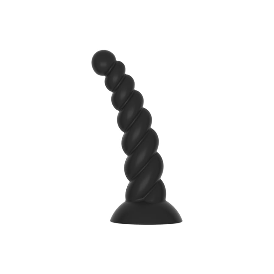 Anal Beads Anal Plug Silicone Anal Dildo with Suction Cup Spotted Dildo Anal Male Female Anal Plug Anal Expansion Soft Waterproof Black XL -