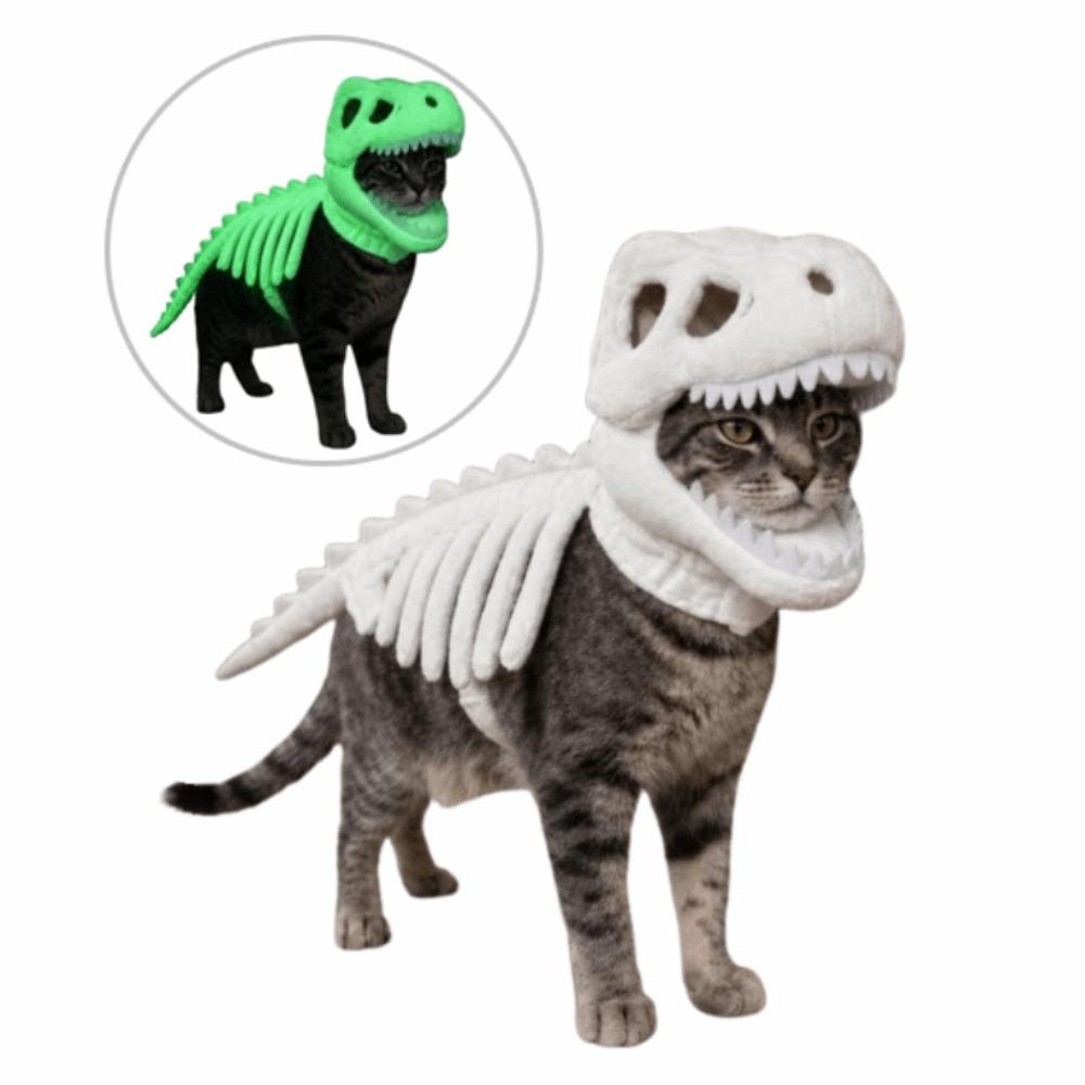 Szkielet Dinozaura Świecący w Ciemności Kostium dla Zwierzęcia Domowego Lśniący Kostium Halloweenowy dla Zwierzęcia Domowego Impreza Halloweenowa