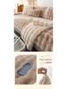 Nordic Minimalist Winter-Style Thick Plush Rabbit Fur Sofa Cushion & Non-Slip Cover