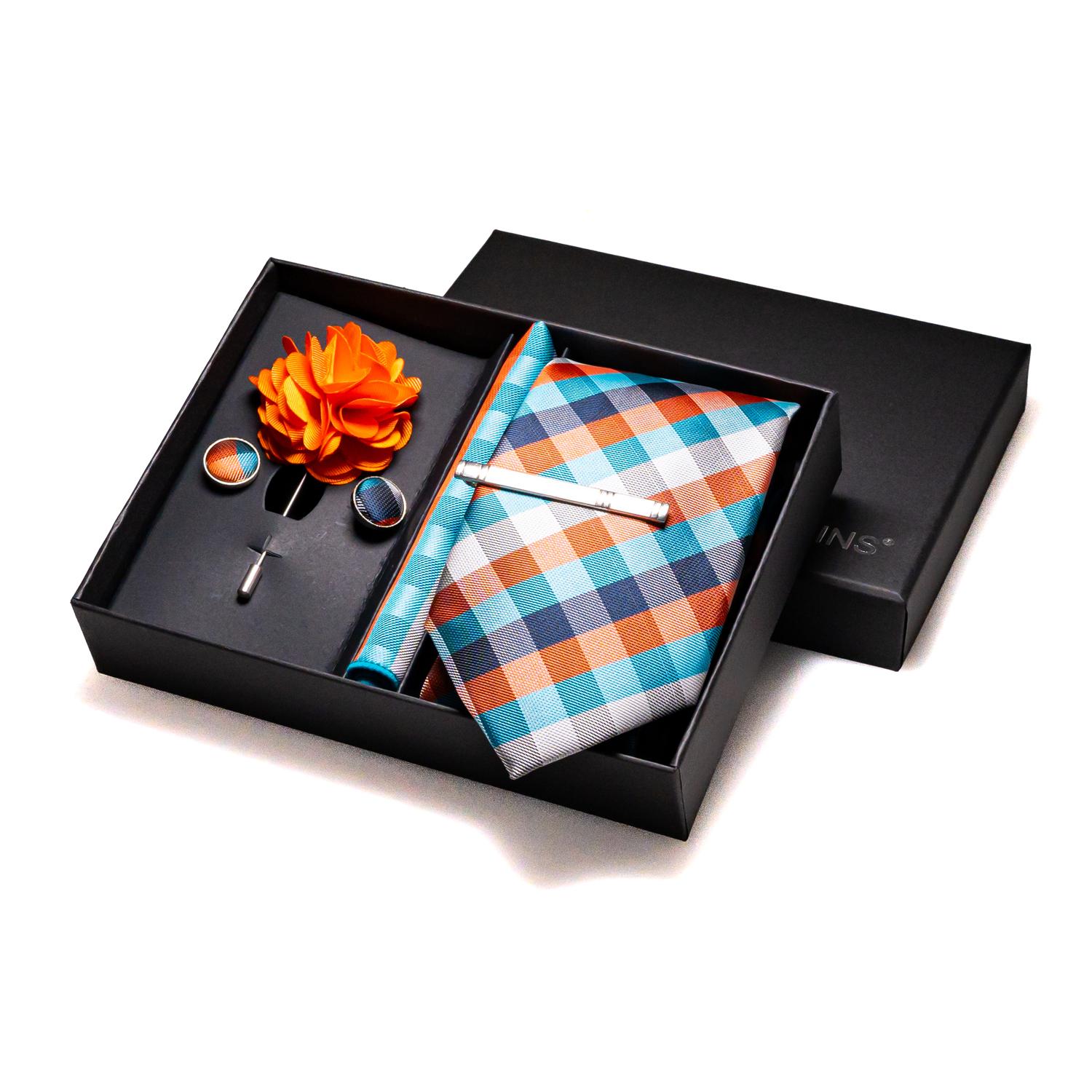 100% Silk Necktie Paisley Stripes Men s Ties 8cm Quality Business tie Handkerchief Cufflinks set Classic For Men Gft Box