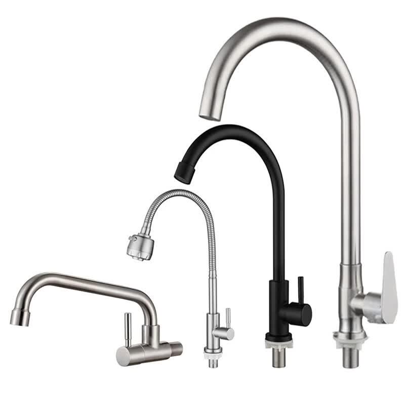NASHIDA 304 Stainless Steel Wall-Mounted Kitchen Faucet