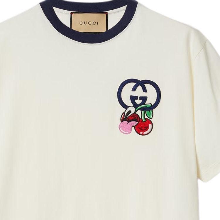 Gucci Cotton Jersey T-Shirt With Patch 'Off White' Men's 785345-XJGIK-9088