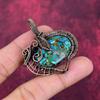 Copper Chrysocolla Gemstone Pendant Handmade Jewelry Copper Wire Wrapped Pendant