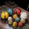 Ceramic Tea Jar Portable Coffee Canister Vintage Food Storage Container  Home Decor