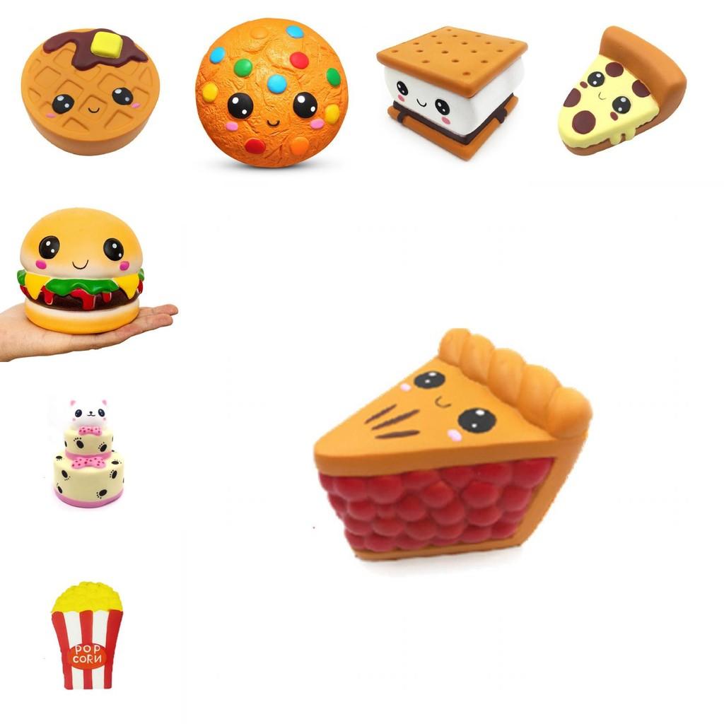 Squishy Emoji Cookies Pizza Hamburg Slow Rising Stress Reliever Toy Squeeze