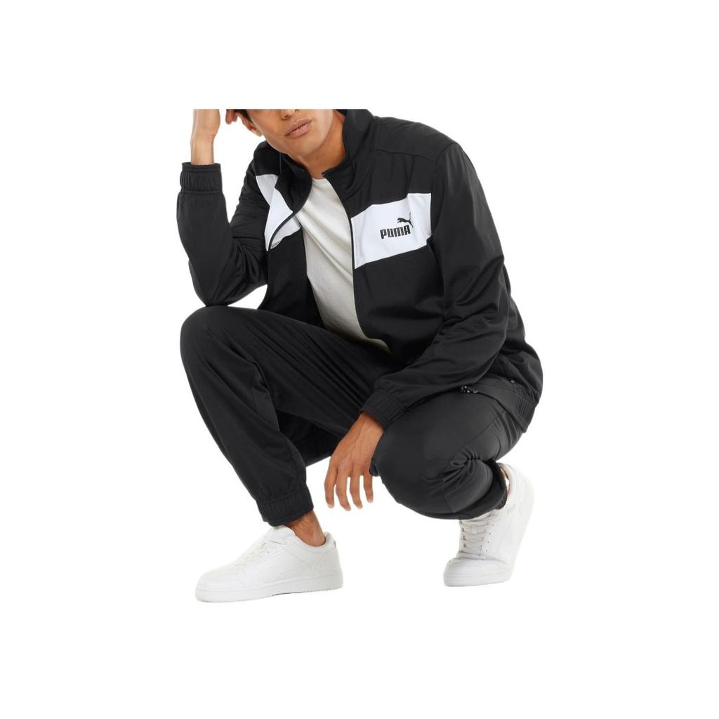 Puma Zip Collar Jacket And Cuffed Jogger Set Men Jackets And Pants Black 846467-01