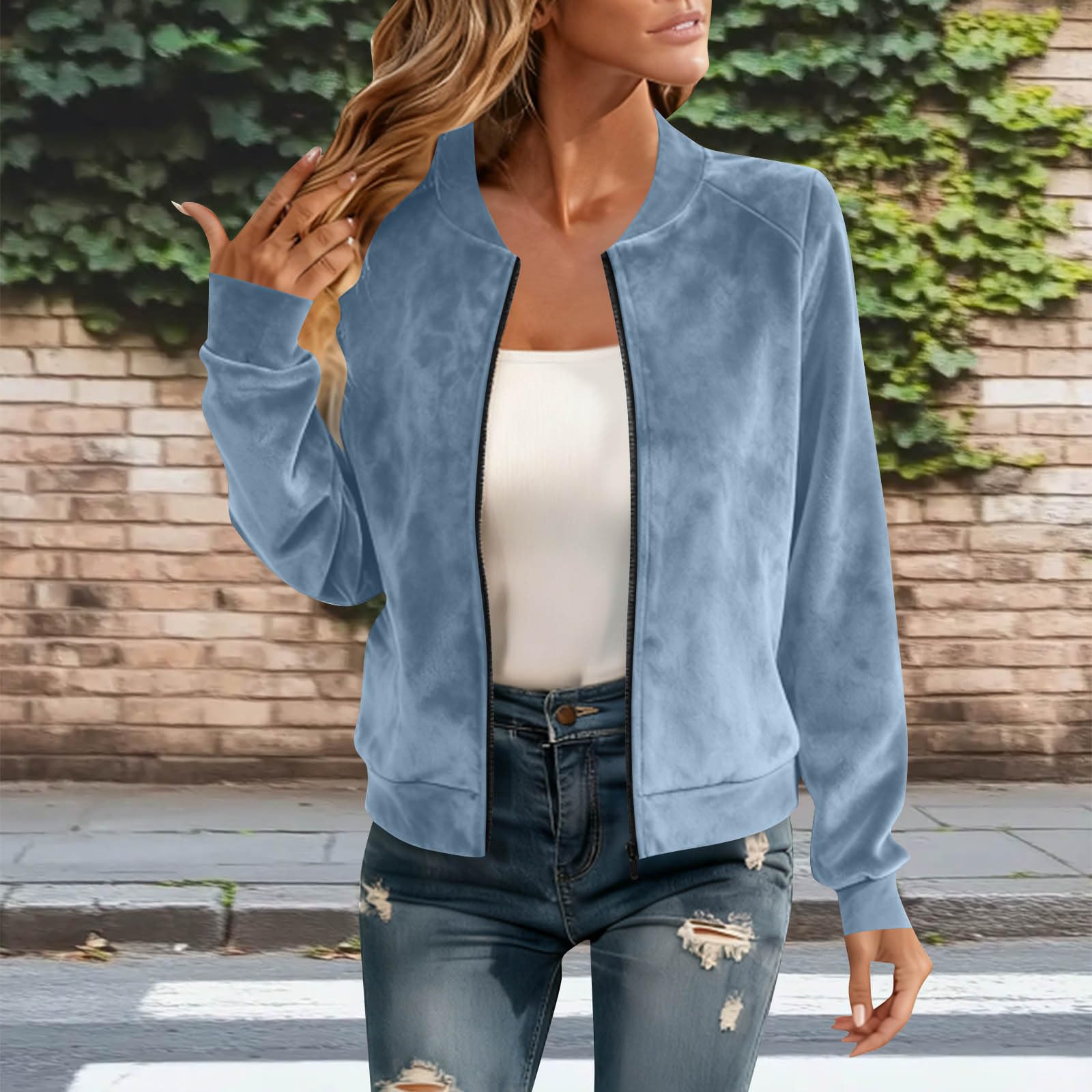 

Женское модное пальто оверсайз однотонное на флисовой подкладке с длинным рукавом L синий