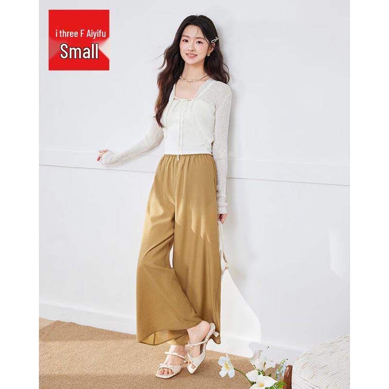 IEF Aiyifu Petite Summer Wide-Leg Cropped Pants M