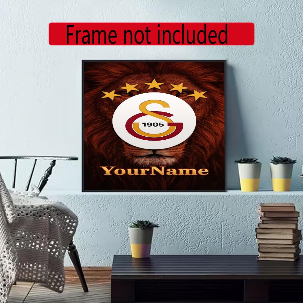 Galatasaray Personalized Name Round Diamond Painting Kit Diamond Embroidery Painting Rhinestones Mosaic Frameless Handwork Decoration Arts