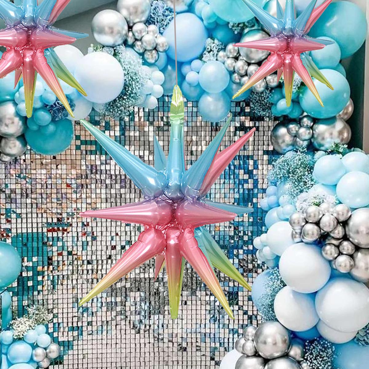 

1 шт. 22-дюймовые взрывающиеся воздушные шары-звезды, украшения для дня рождения, конусы с каплями воды, фольгированные шары, принадлежности для вечеринок разноцветный