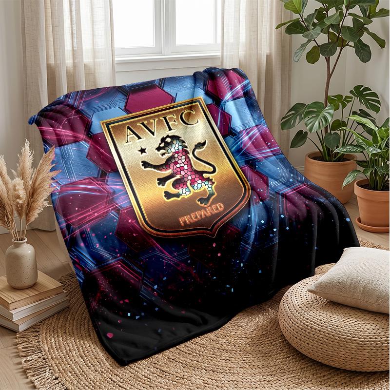 Coperta in Flanella con Stampa Aston Villa, Morbida Calda Leggera Coperta da Divano Letto Campeggio