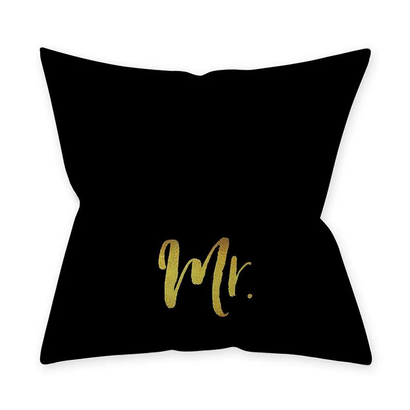 Golden Black Pattern Decorative 45*45CM Cushion Cover Polyester Throw Pillowcase Sofa Home Car Decorative PillowCover
