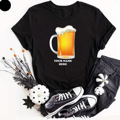 Personalised Beer Adult T Shirt Funny Party Geek Nerd Novelty Men/Women Name Tee