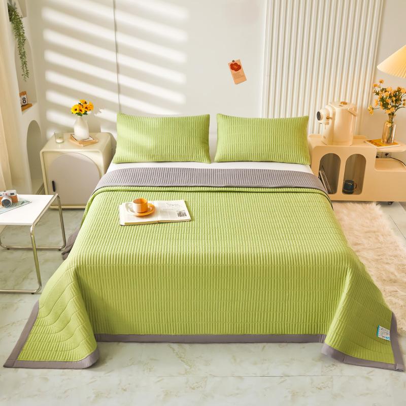 3PC Garden Floral Bed Cover Double Gauze Washed Cotton Skin Friendly Bed Cover Thin Quilt