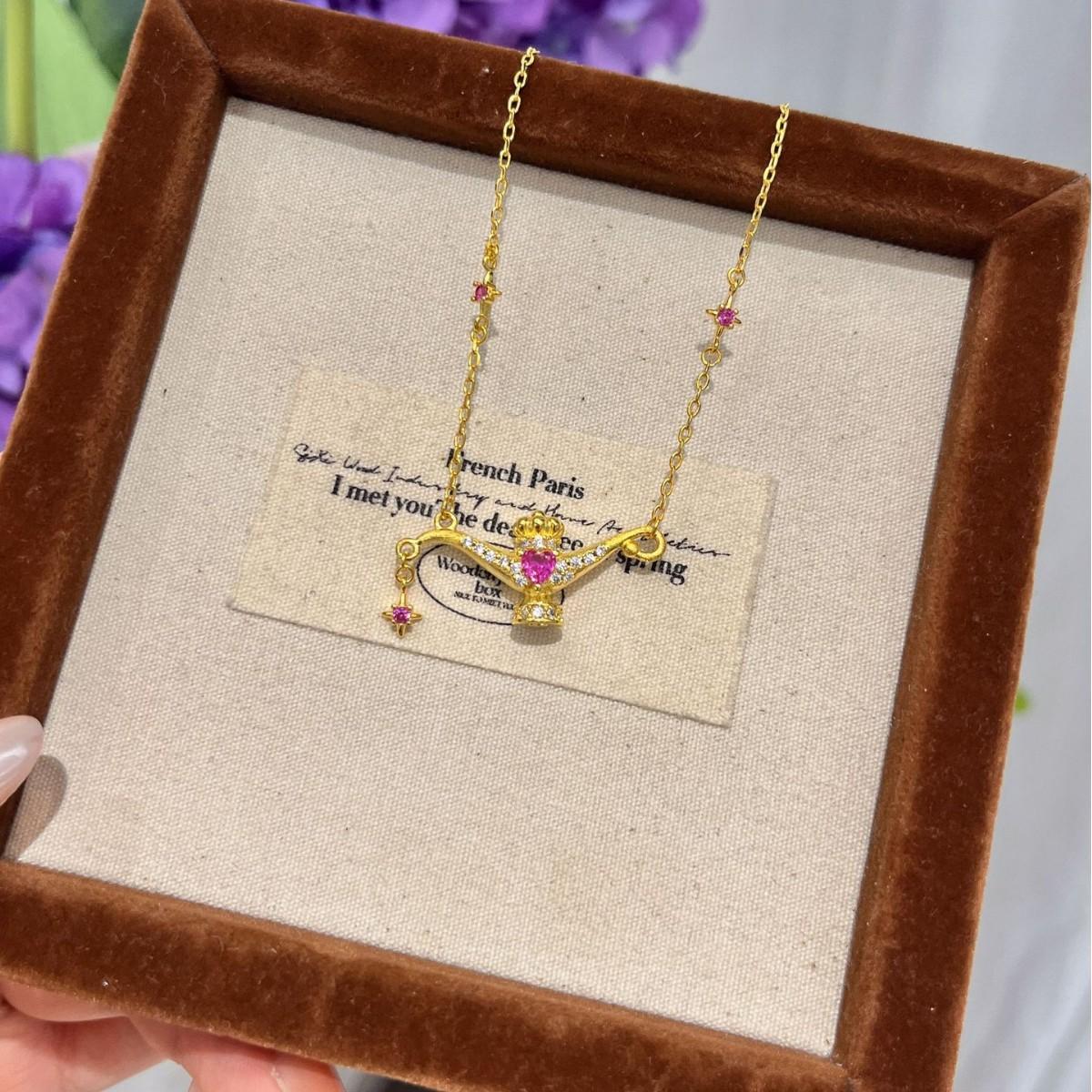 

Brushed Search Banner Magic Lamp Necklace Niche Design Make A Wish Fashion Light Luxury Temperament Versatile Collarbone Chain