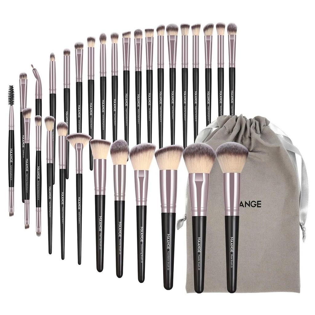 30pcs Professional Makeup Brush Set Foundation Concealers Eye Shadows Powder Blush Blending Brushes Beauty Tools with Bag