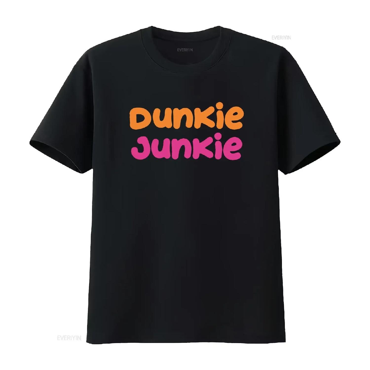 Womens Dunkie Junkie Coffee Love T Shirt Black 2XL vintage Washed graphic Versatile Slightly Casual designer clothes Stretched S