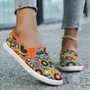 Vibrant Style Retro Chic Women's Casual Sneakers - Colorful Paisley Print, Lightweight Fabric, All-Season Comfortable Shoes, Slip-On Casual Flats