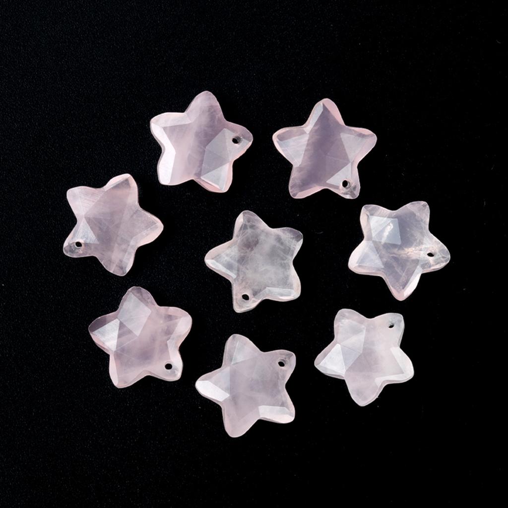 8Pcs/Pack Faceted Natural Stone Beads with Holes Handmade Star Shape Loose Beads for Jewellery Making DIY Necklace Bracelet Accessories Gifts 14x14mm