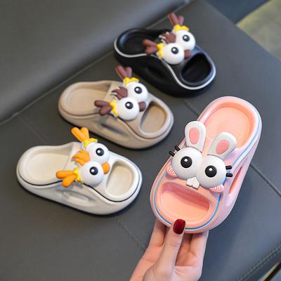 New Summer Children's Slippers with Big Eyes and Cute Pet Design, Non-Slip Indoor Bath Soft Sole Sandals for Boys and Girls