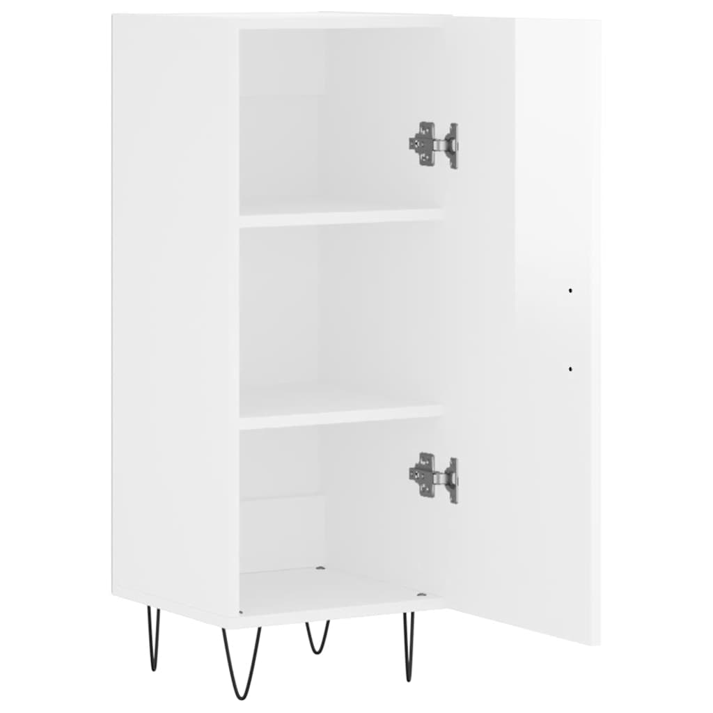 Sideboard High Gloss White 34.5 x 34 x 90 cm Engineered Wood