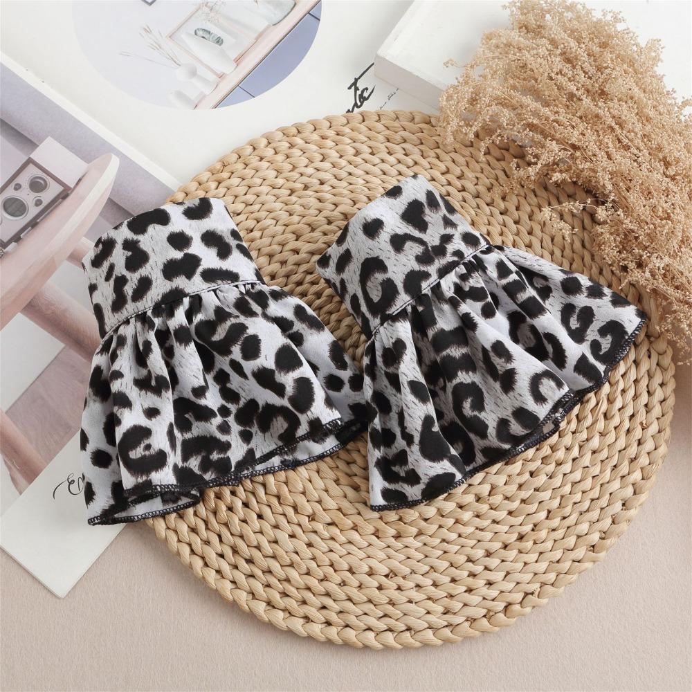 Detachable Leopard Print Shirt Fake Collar Comfortable False Wrist Cuffs  Photo Props