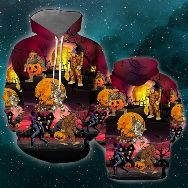 Halloween Men's Funny Sweatshirt Unisex 3d Printed Pumpkin Ghost Horror Print Hoodie Harajuku Fashion Pullover