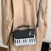 PU Leather Piano Note Crossbody Bag Polka Dot Handbag Versatile Square Shoulder Bag  Travel