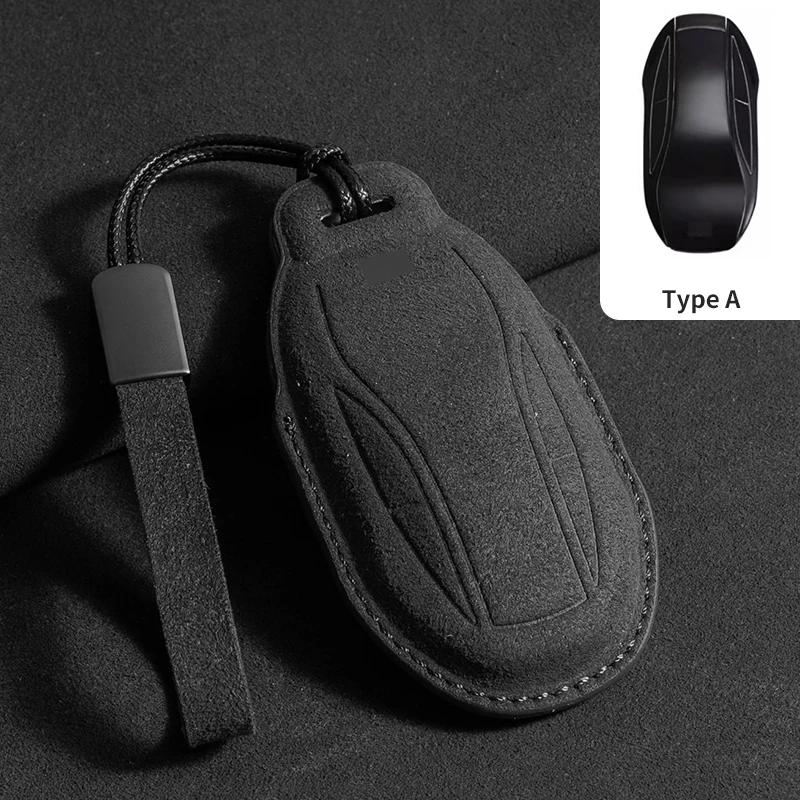 Interior Mouldings Leather Car Remote Key Case Cover for IM 2022 L7 2023 LS6 2023 LS7 Auto Key Fob Shell Suede Leather Keychain