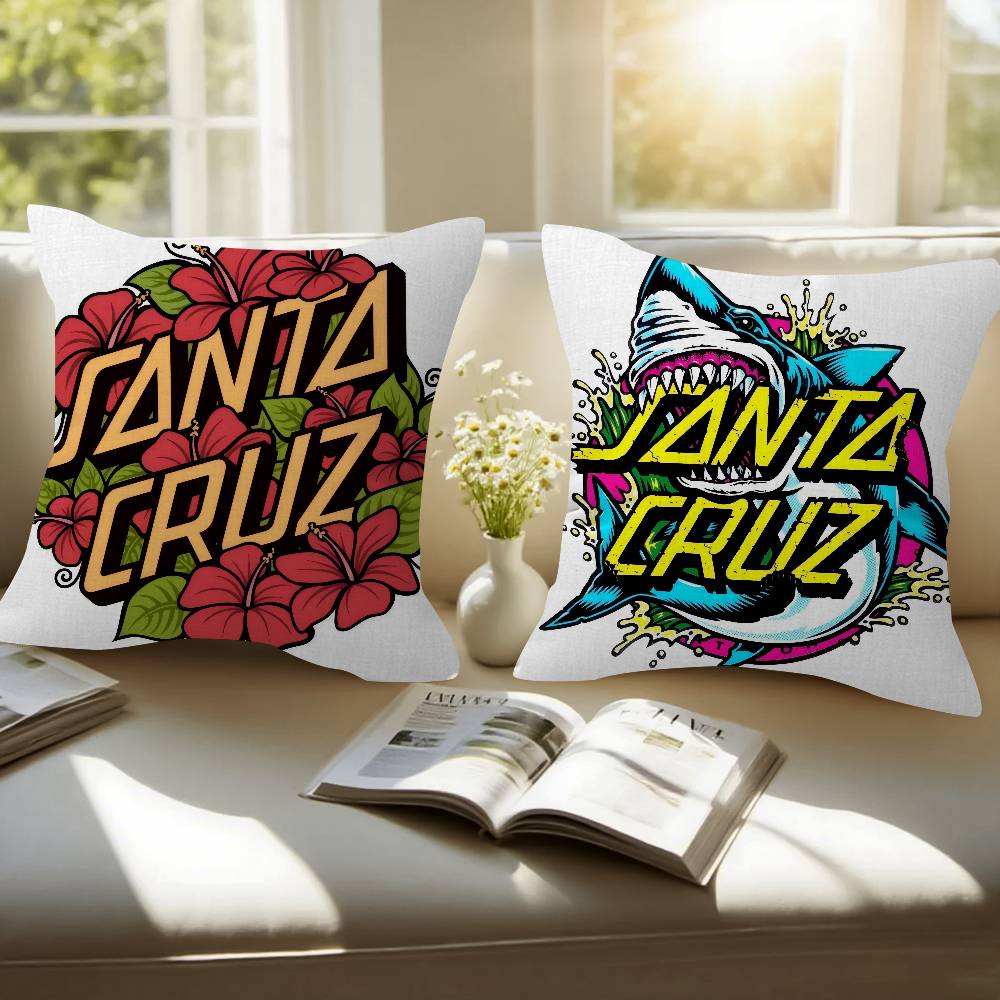 Fashion Skateboard Brand Santa Cruz Pillow Gifts Home Office Furnishings Bedroom Sofa Car Cushion Cover Case 45x45cm