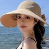 Large Bowknot Bucket Hat Breathable Visor Hat Casual Beach Sun Cap  Women