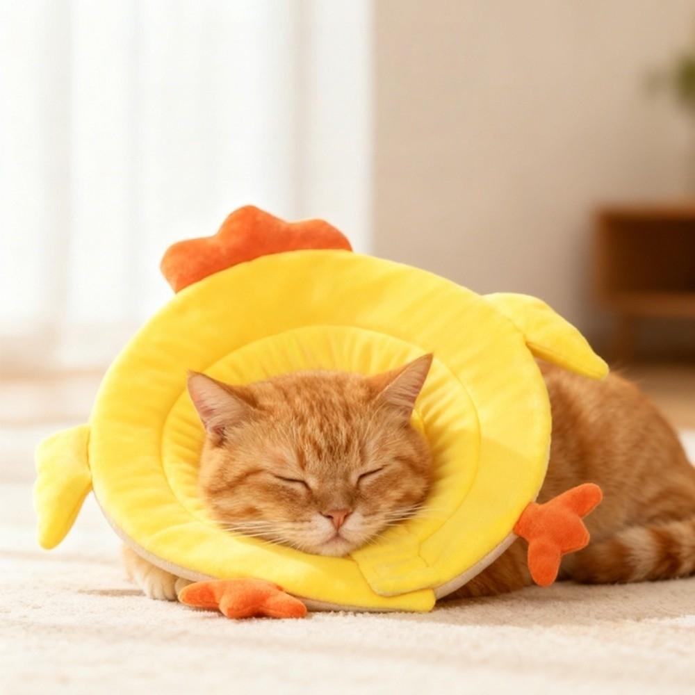 Sponge Kitty Recovery Collar Flannel Dog Protective Neck Cone  Stop Licking
